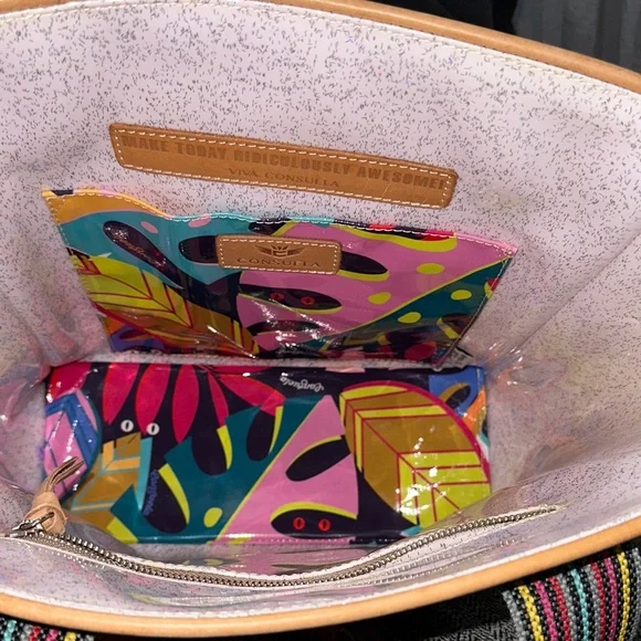 Consuela Leopard Print Tote with Yellow Floral Design - Picture 4 of 5